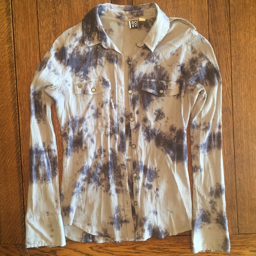 Tie Dye Print Button Down Shirt